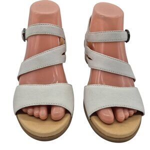 Dansko Women's Tansy White Leather Strappy Heeled Sandals Size 40 US 10 (343)